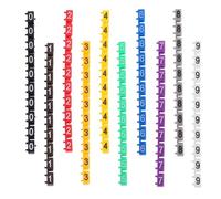 SOPOTUTU Tubi Numerati a Clip 100 Pezzi Plastica per Cavi Fili 3, 0-4, 0mm | Marcatori Colorati, Modello 2, 5mm Quadrato, Fissaggio Rapido, Aiuta Distinguere e Gestire Ordini