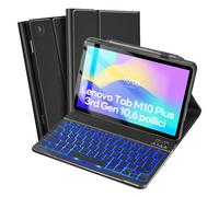 SOPPY Custodia con Tastiera Retroilluminata per Lenovo Tab M10 Plus 3rd Gen 10,6" 2022, Custodia Wireless Rimovibile Magnetica Layout Italiana per Lenovo M10 Plus 3rd Gen (TB-125FU/128FU/128XU), Nero