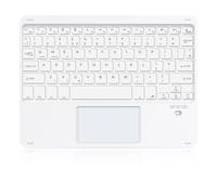 SOPPY Tastiera Bluetooth portatile con touchpad, mini tastiera ricaricabile, tastiera wireless per iPad 9.7/iPad 10.2/iPad Air/Pro/Samsung Tab/Lenovo Tab/iOS/Android/Windows, layout UK (bianco)