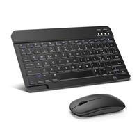 SOPPY Tastiera e Mouse Bluetooth Portatili, Mini Ricaricabile, Wireless per iPad/Samsung Tab/Lenovo Tab/iOS/Android/Windows, Layout Italiano (Nero)