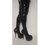 Sopra Al Ginocchio Vernice PU 40 41 42 43 44 45 46 47 Tacchi 20cm Bolingier