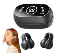 Sopra i tubi delle orecchie, auricolari a clip | Cuffie da palestra | Auricolari wireless veri, cuffie leggere con custodia di ricarica, comfort per tutto il giorno, vestibilità impermeabile, sicura