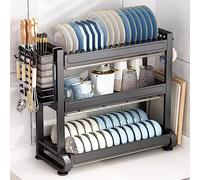 Sopra il lavello Rack, cremagliera dello scolapiat Drying Rack For Kitchen Counter, Dish Drying Rack Large Capacity Dish Drainer Space-Saving Dish Drainers Kitchen Counter Organizer Storage