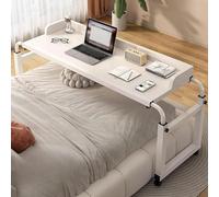 Sopra Il Tavolo Da Letto,tavolo Servitore Regolabile In Altezza Tavolino Letto Con Ruote Scrivania Camera Portatutto Salotto Alza Laptop(Color:Bianco+)