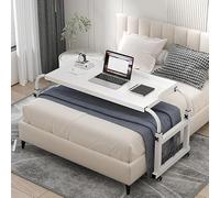 Sopra la scrivania del letto regolabile 115-210cm, tavolo sopra il letto con le ruote in piedi Workstation Desk Laptop Cart Tavoli da letto regolare l'altezza 65-95cm per Twin/Full/Queen/King Size Bed