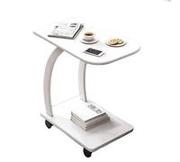 Sopra Tavolo da Letto Ruotato, Supporto per Laptop su Ruote per Divano Letto Computer Portatile Scrivania Pannello Di Legno Solido, Woodcolor, Woodcolor, un, JYLSSKUK, bianco, di
