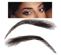 Sopracciglia in veri capelli umani, fatte a mano, morbide e leggere, extension per sopracciglia finte riutilizzabili, adesive traspiranti per trucco, costumi e miglioramenti di bellezza