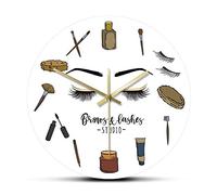 Sopracciglia Lashes Studio Silent Quartz Orologio da parete Cosmetologia Wall Art Decor Lash Business Orologio da parete Estetista Lash Lady Idea regalo (senza cornice)