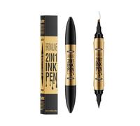 Sopracciglia Make Up & Trucchi Donna: Sopracciglia Essence Waterproof 2-in-1, Eyeliner Nero Waterproof, Microblading 4 punte Vegan 16H setole sottili (02#Marrone scuro)