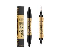 Sopracciglia Make Up & Trucchi Donna: Sopracciglia Essence Waterproof 2-in-1, Eyeliner Nero Waterproof, Microblading 4 punte Vegan 16H setole sottili (01#Marrone chiaro)