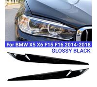 Sopracciglia per BMW F15 F16 X5 X6 2014-2018 ABS Plastica palpebre fari Nero