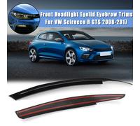 Sopracciglia per Scirocco R GTS 2008-2017 ABS Plastica palpebre fari Nero