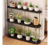 Sopralzo Mobile Per Piante Da Interno, Sopralzo Resistente, Ripiani A Più Livelli, Adatto Per Cortili, Giardini, Soggiorni E Balconi(Black,60cm/23.7in)