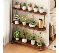 Sopralzo Mobile Per Piante Da Interno, Sopralzo Resistente, Ripiani A Più Livelli, Adatto Per Cortili, Giardini, Soggiorni E Balconi(Brown,120cm/47.3in)