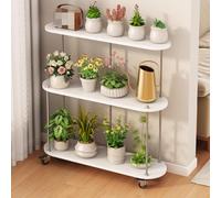 Sopralzo Mobile Per Piante Da Interno, Sopralzo Resistente, Ripiani A Più Livelli, Adatto Per Cortili, Giardini, Soggiorni E Balconi(White,60cm/23.7in)