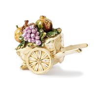 Soprammobile Capodimonte Carretto con frutti frutta in porcellana statuina uva