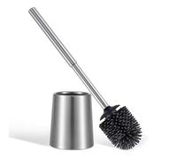 SOPRANNOMIN SUS304 Scopino e supporto per WC in acciaio inossidabile Testa in silicone TPE Testa morbida Brosse Toilette Spazzola per la pulizia della toilette Set di spazzole per la pulizia del bagno