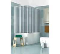Sopravasca Angolare 70x140 cm 1 Anta a Soffietto in PVC H150 Caldoni Komet Bianco