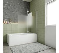 Sopravasca Verso Irreversibile Parete Doccia 120x140 cm 2 ante Pieghevoli a Libro Vetro 6mm Anticalcare Fascia Satinata Centrale Telaio Cromo Lucido