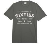 Sopravvissuto agli Anni '60 Sono Sopravvissuto I Miei Anni SESSANTA Due Volte 70° 60° Compleanno Comfort Colors Adult Heavyweight T-Shirt