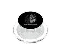 Sopravvissuto al cancro di sostegno alla consapevolezza del tumore cerebrale floreale grigio PopSockets PopGrip per MagSafe