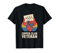 Sopravvissuto alla chirurgia del cuore aperto vintage veterano del club della chiusura lampo Maglietta
