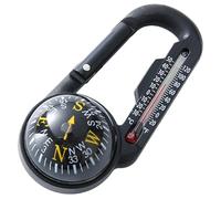 Sopravvivenza escursionistica della bussola, bussola per escursioni in plastica impermeabile da 1 pc con clip di carabiner e termometro su piccola tasca porta portachiavi per gli accessori per campeg