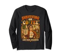 Sopravvivere al caffè Teacher Mom Forza Retro Maglia a Manica