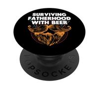 Sopravvivere alla paternità con birra che beve papà bevitore papà papà PopSockets PopGrip Adesivo