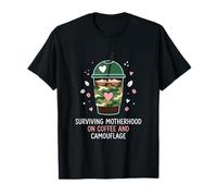 Sopravvivere maternità su caffè E Camouflage Militare Mamma Maglietta