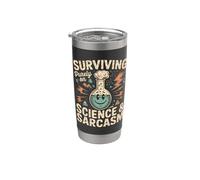 Sopravvivere puramente alla scienza e all'umorismo sarcasmo Bicchiere termico in acciaio inox doppia parete