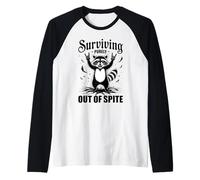 Sopravvivere puramente per dispetto Procione Divertente Maglia con Maniche Raglan