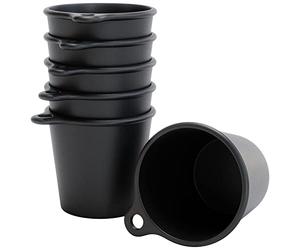 SoPro 6x bicchieri da shot in plastica 4 cl riutilizzabili - Bicchieri da shot 40 millilitri nero - Bicchiere da shot riutilizzabile da appendere al collo - Tazza da shot 4cl
