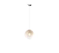 Sopsensione Moderna Big Eclipse Metallo Cromo Vetro Ambra 1 Luce E27 D20