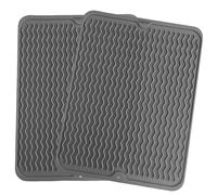 SOQKEEN 2 pezzi Tappetino Scolapiatti in Silicone, 40 × 30 cm cucina scolapiatti sgocciolatoio per lavello, tappetino antiscivolo per lavello, tappetino per asciugatura resistente al calore, grigio