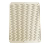 SOQKEEN Grande Tappetino Scolapiatti Silicone 50x40cm, Bianco Crema