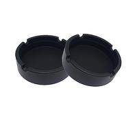SOQKEEN Posacenere Portatile in Silicone 2 Pezzi, Nero Antivento da Esterno
