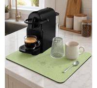 SOQKEEN Tappetino Scolapiatti 40x30 cm, Verde Salvia Assorbente Cucina | Design Elegante, Tagliabile, Base Antiscivolo, Facile da Pulire, Ideale per Cucina e Macchina da Caffè