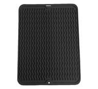 SOQKEEN Tappetino Scolapiatti Silicone, 40 × 30 cm Tappetino Lavello Cucina Scolapiatti da Appoggio per Lavello Antiscivolo, Tappetino Resistente al Calore, Tappetino Bar, Tappetino da Tavolo, Nero