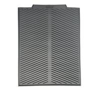 SOQKEEN Tappetino Scolapiatti Silicone 43x33cm, Foro di Scarico, Grigio