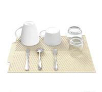 SOQKEEN Tappetino Scolapiatti Silicone 50x40cm, Foro Scarico, Crema