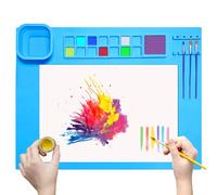 SOQKEEN Tappetino Silicone Pittura, 51 × 41 cm Tappetino per Pittura in Silicone Antiaderente Pieghevole Silicone Painting Mat for Arti e Mestieri Colata di Resina e Progetti di Bricolage (Blu)