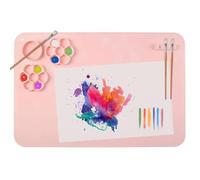 SOQKEEN Tappetino Silicone Pittura, 60 × 40 cm Tappetino in Silicone Antiscivolo Tappetino Silicone Pieghevole, Grande Tappetino in Silicone per Arti e Mestieri e Progetti di Bricolage (Rosa)