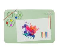 SOQKEEN Tappetino Silicone Pittura, 60 × 40 cm Tappetino in Silicone Antiscivolo Tappetino Silicone Pieghevole, Grande Tappetino in Silicone per Arti e Mestieri e Progetti di Bricolage (Verde)