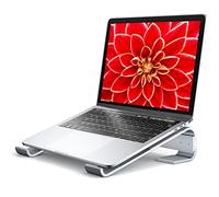 Soqool Supporto per computer portatile da scrivania, supporto per computer da scrivania, supporto ergonomico ventilato in alluminio compatibile con MacBook Air Pro, Dell XPS, HP 11, 14, 15,6, 17,3
