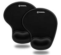 Soqool Tappetino per mouse, confezione da 2 tappetini ergonomici per mouse con supporto per il polso in gel comodo e rinfrescante e panno in lycra, base antiscivolo in PU per una facile digitazione