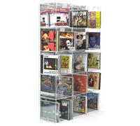 SORA Scaffale Acrilico CD con Pannello Retro Riflettente fino a 223 Custodie CD