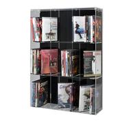 SORA Scaffale Acrilico DVD con Retro Nero fino a 97 Custodie DVD