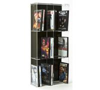 SORA Scaffale DVD Acrilico con Pannello Retro Nero fino a 64 Custodie DVD