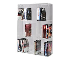 SORA Scaffale modulare per Dvd in Acrilico con Pannello Posteriore Trasparente